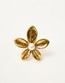 Lotus and pearl earrings