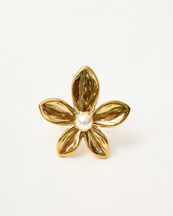 Lotus and pearl earrings